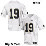 Notre Dame Fighting Irish Men's Justin Ademilola #19 White Under Armour No Name Authentic Stitched Big & Tall College NCAA Football Jersey HEM1199OI